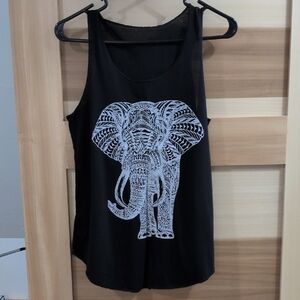 Black Elephant Graphic Tank Top